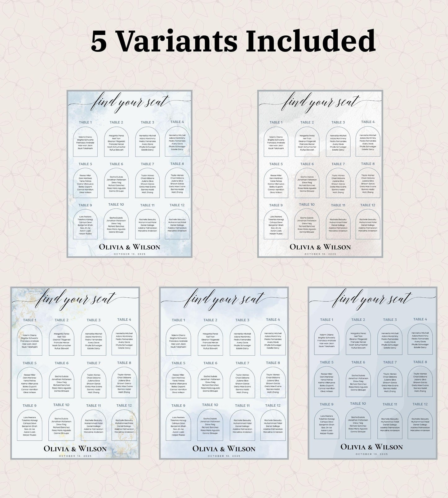 Wedding Seating Chart Template - Editable Canva Design