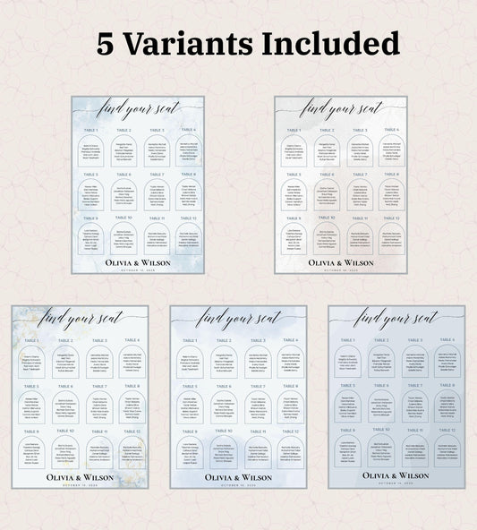 Wedding Seating Chart Template - Editable Canva Design