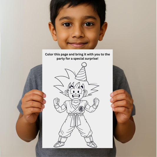 Dragon Ball Z Birthday Invitation + Bonus Coloring Page | Editable 5x7 Canva Template
