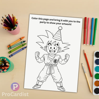 Dragon Ball Z Birthday Invitation Canva Template | ProCardist