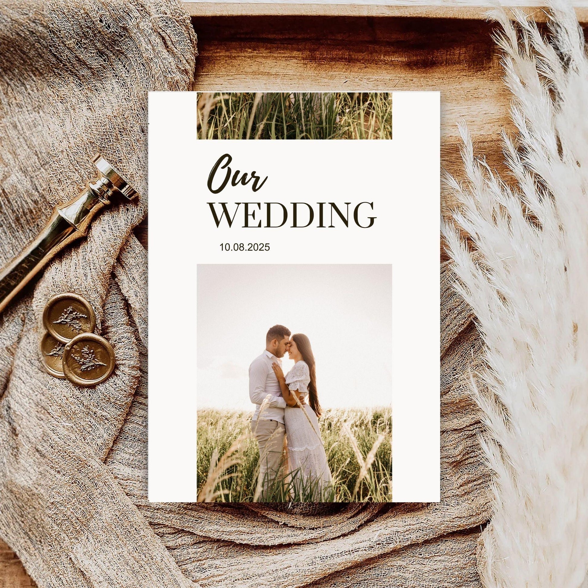 Editable wedding invitation by ProCardist featuring a couple photo and text with the Best Personalized Wedding Invitation Template