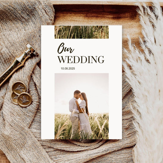Editable wedding invitation by ProCardist featuring a couple photo and text with the Best Personalized Wedding Invitation Template