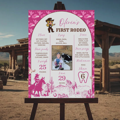Custom Birthday Photo Sign Baby Milestone Poster by ProCardist