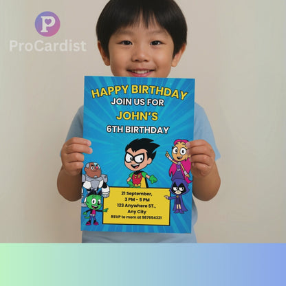 Teen Titans Go! Birthday Invitation Canva Template | ProCardist