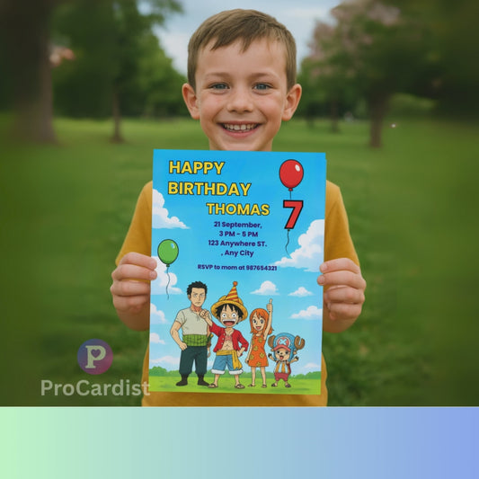 ProCardist One Piece birthday invitation template - Canva