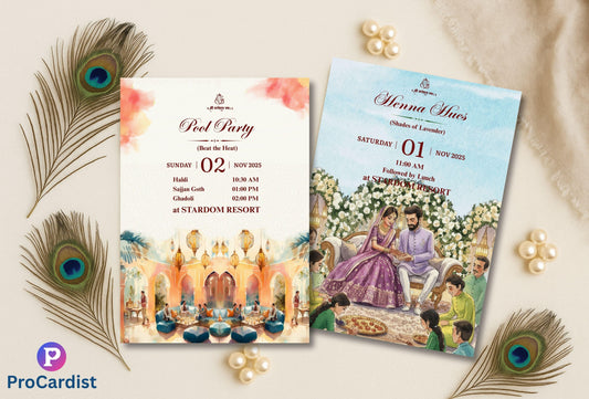 Editable royal indian wedding invitation template by ProCardist for a wedding celebration