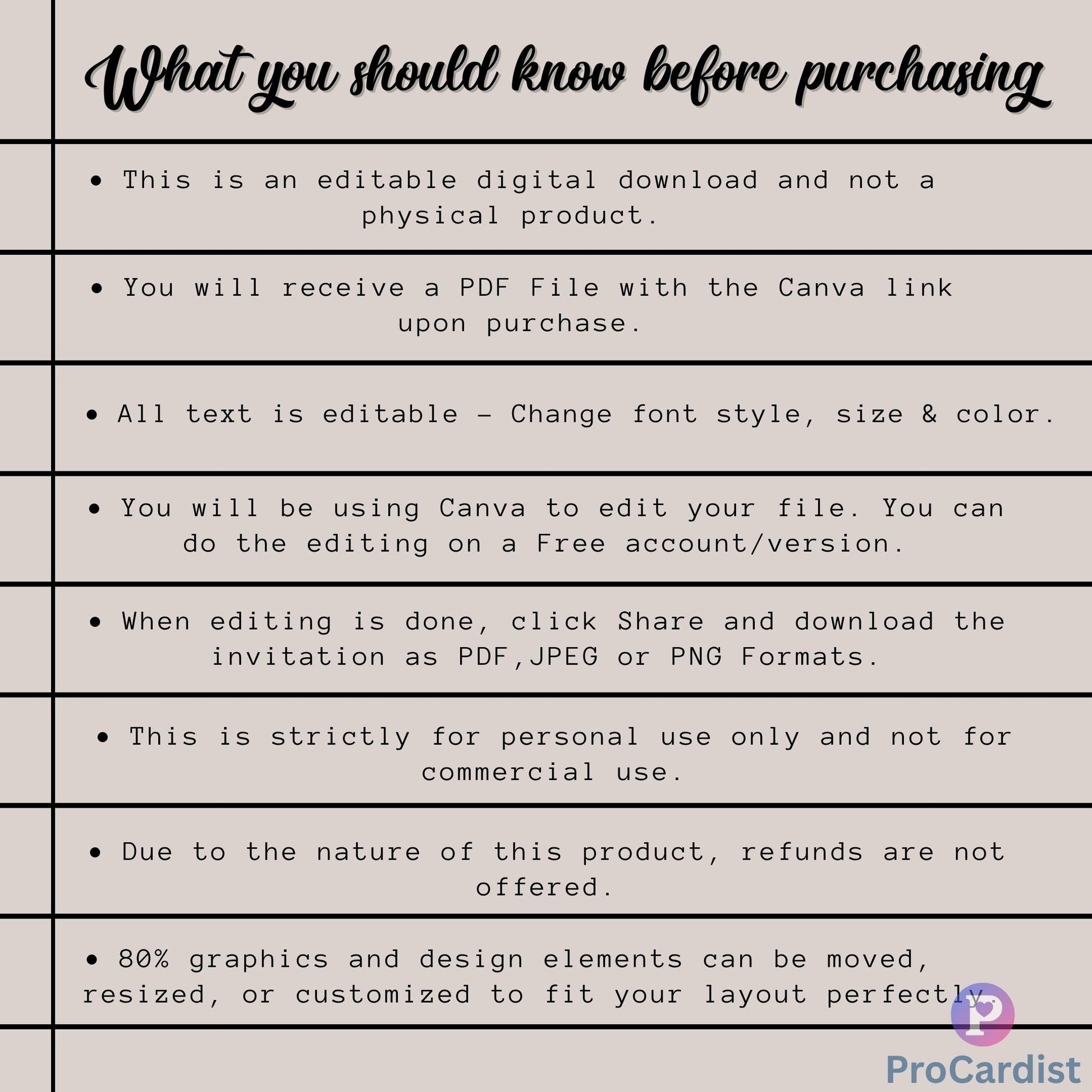 Editable Wedding Invitation - Canva Product featuring a royal indian wedding invitation template with customizable text.