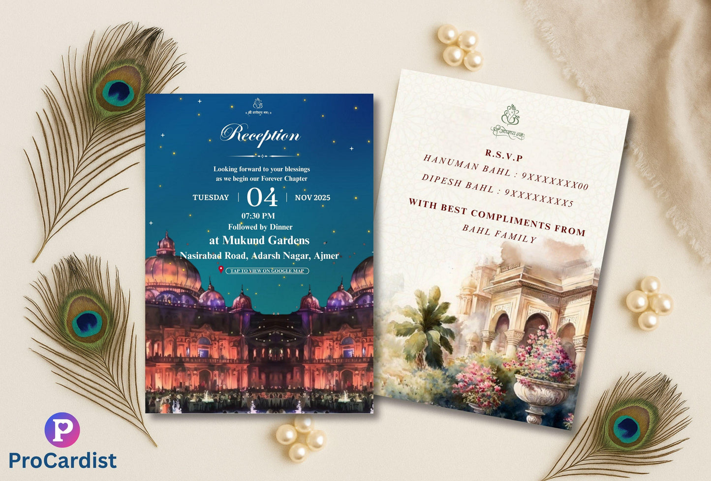 Royal Indian wedding invitation template featuring elegant designs for a memorable celebration