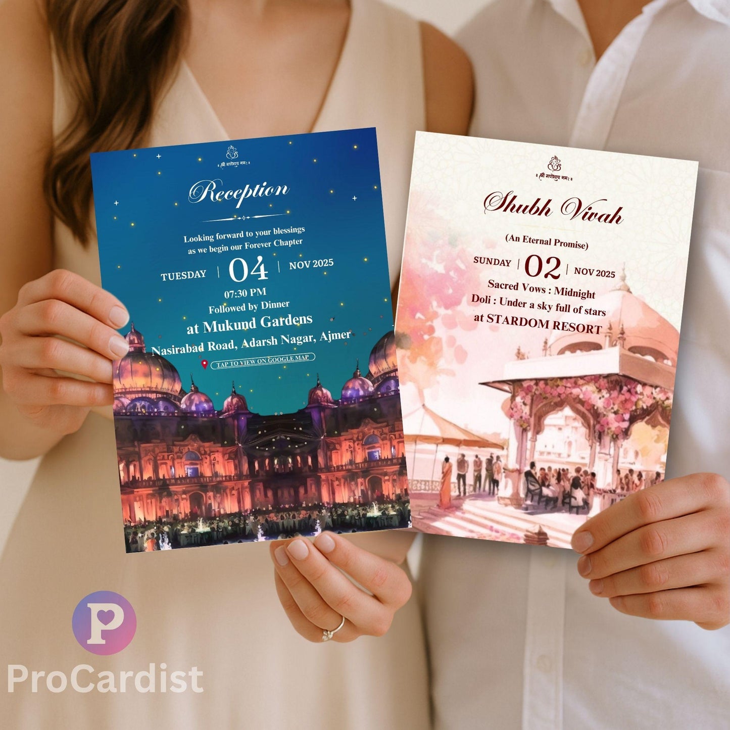 Editable royal indian wedding invitation template featuring elegant designs and event details